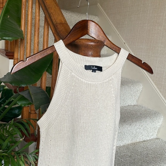 Lulu's Cream Knit Pointelle Tank Top - Picture 4 of 9